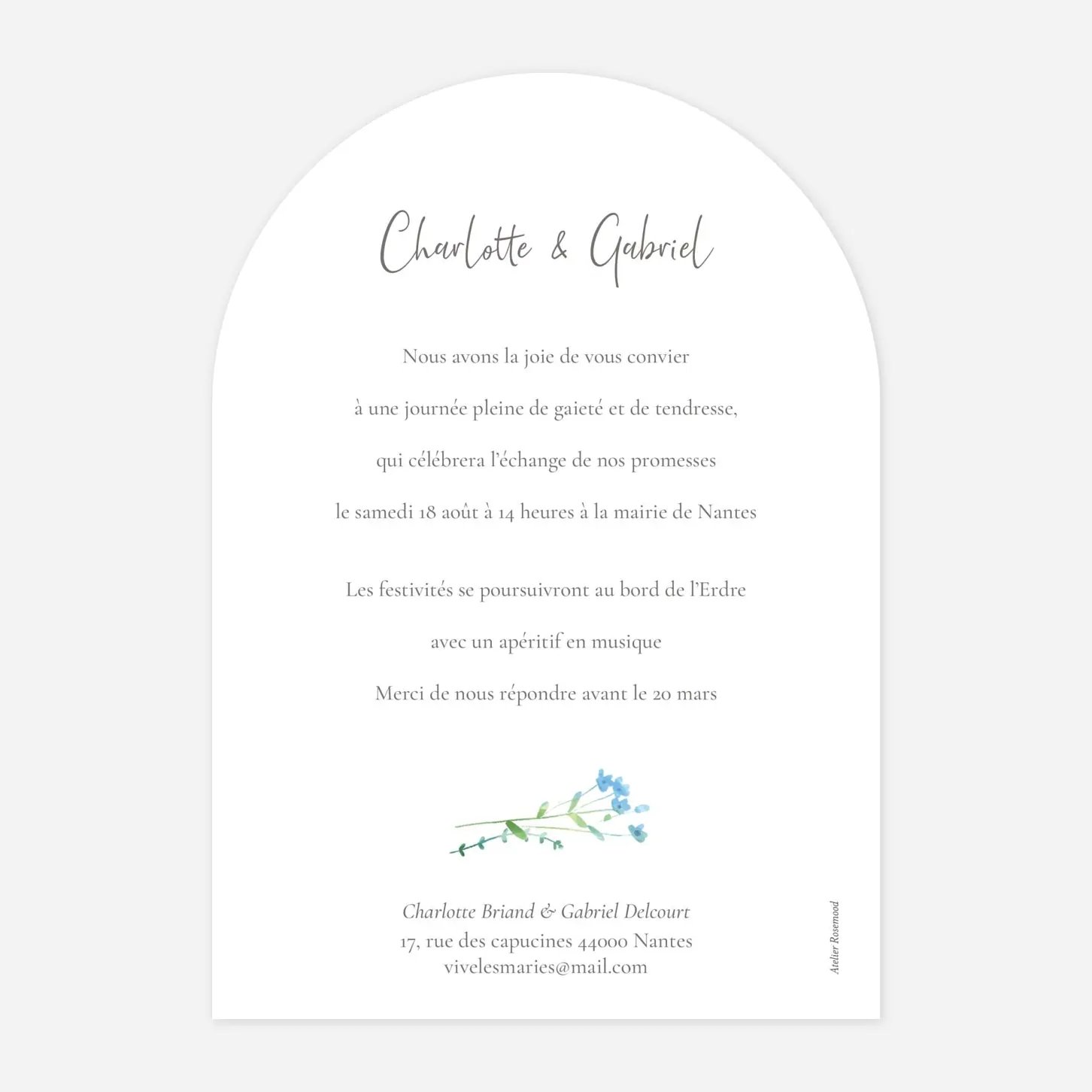 Faire-part mariage Couronne florale