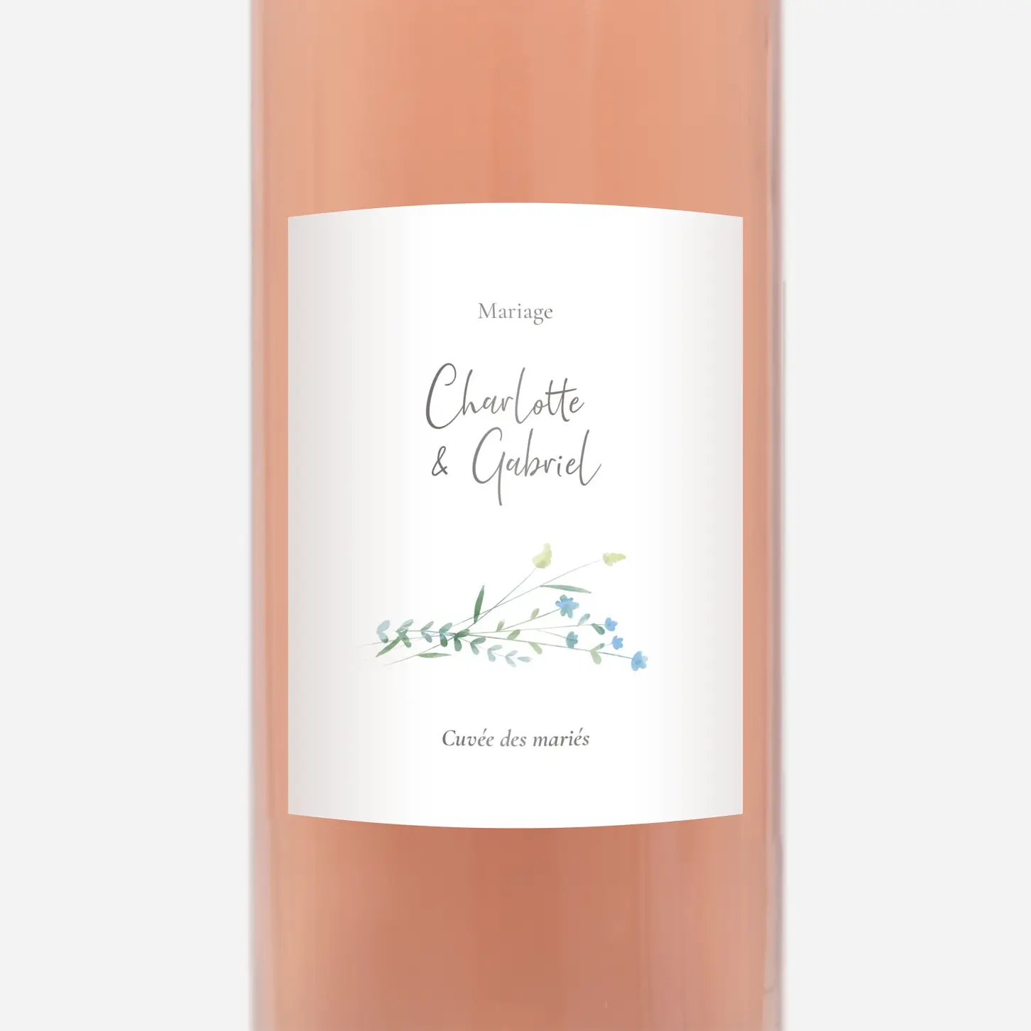 Étiquette bouteille Couronne florale