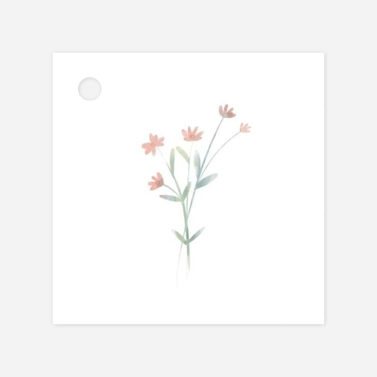 Étiquette avec ruban Couronne florale