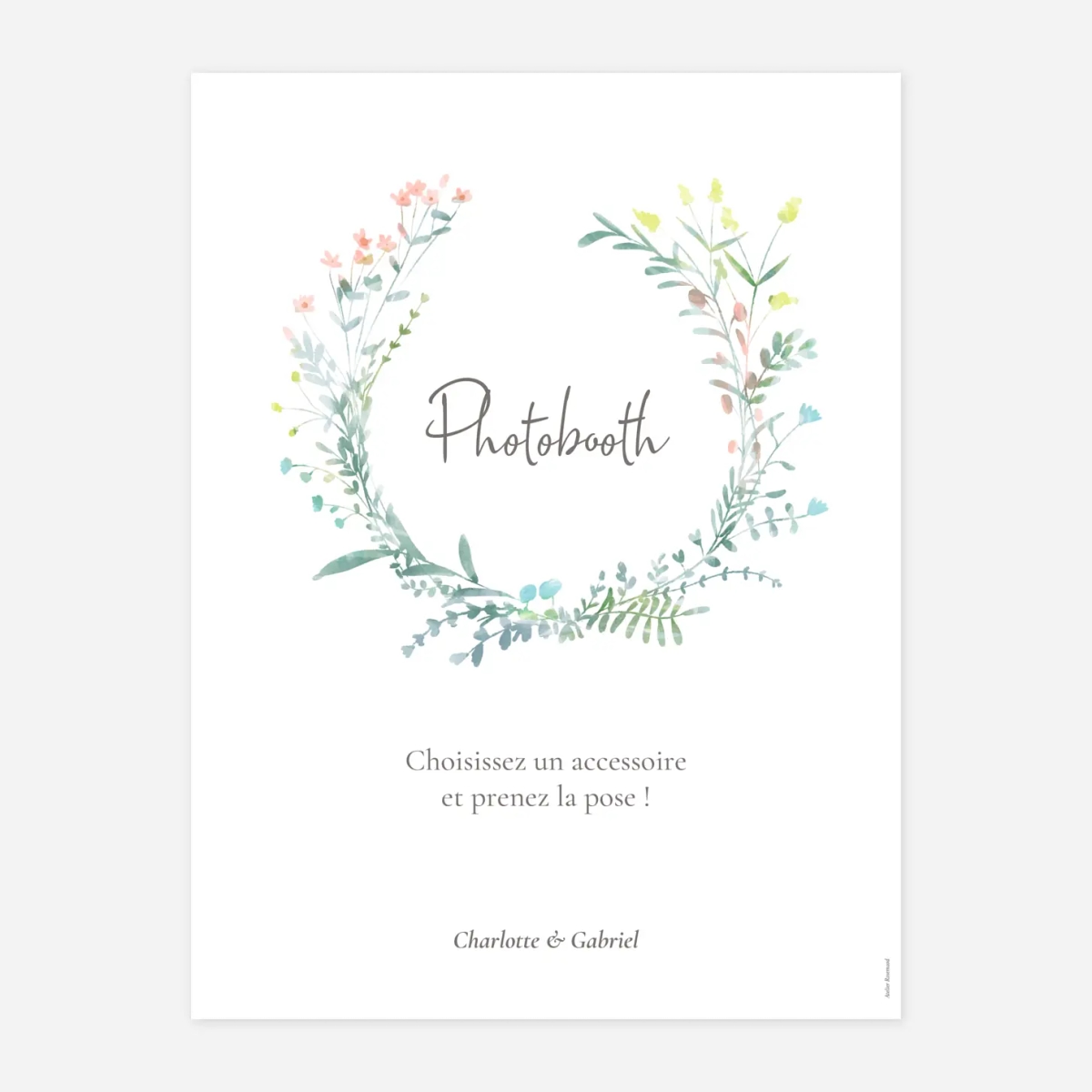 Panneau mariage Couronne florale