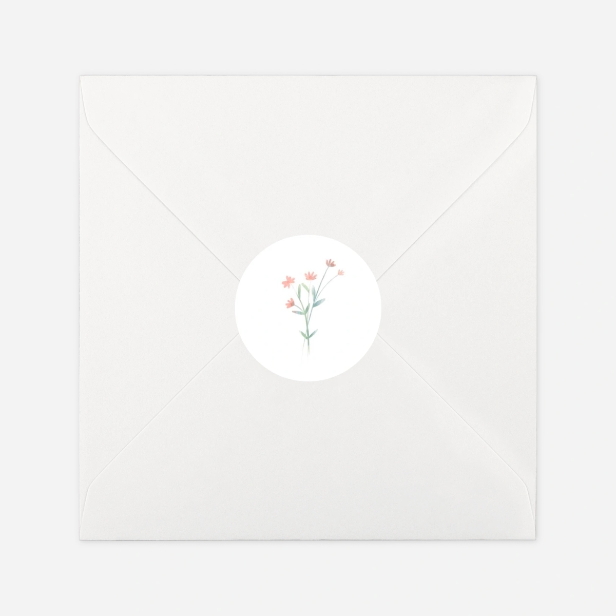 Stickers pour enveloppes baptême Couronne florale II