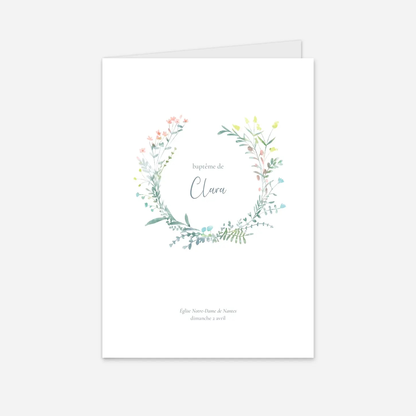 Livret de messe baptême Couronne florale II