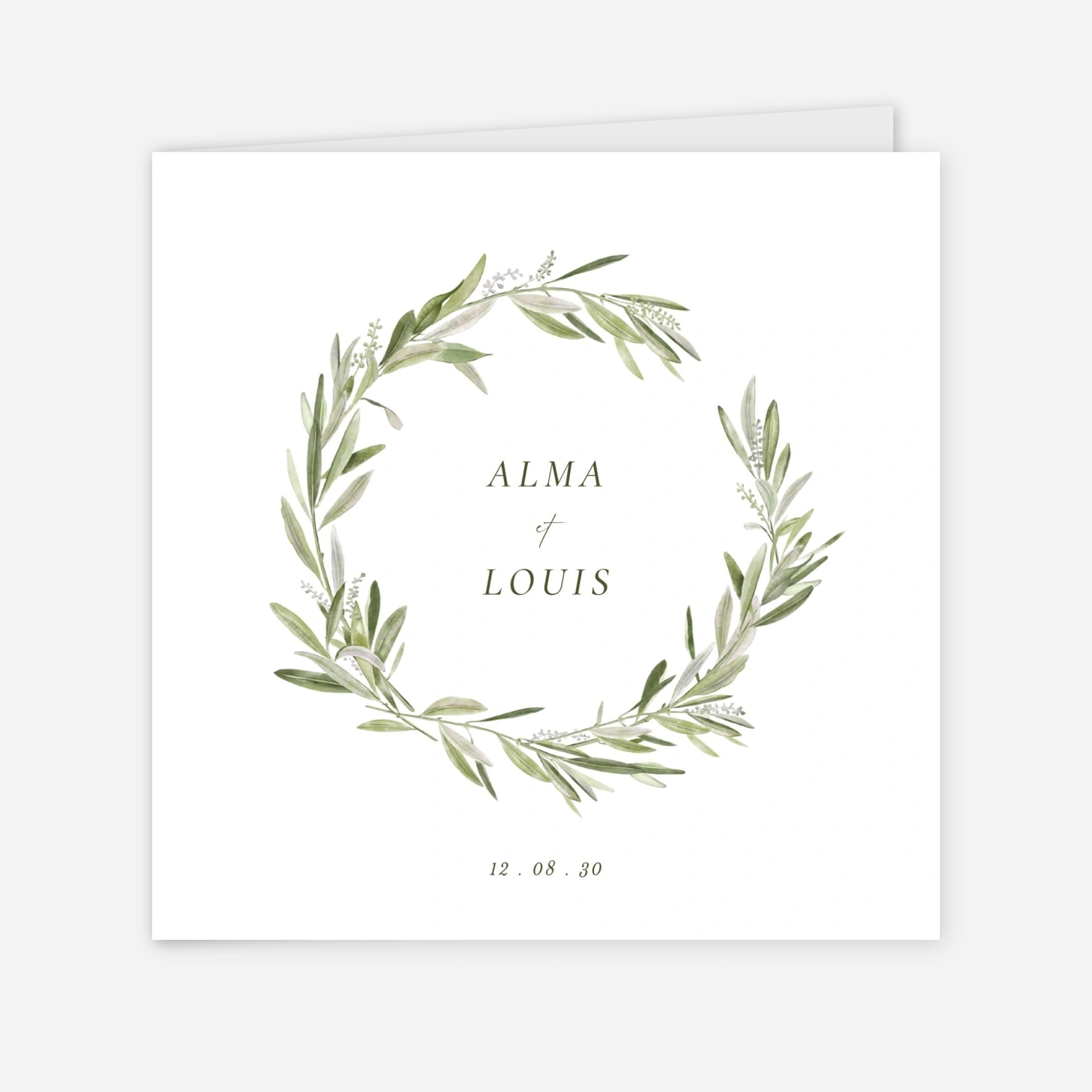 Faire-part mariage Couronne d'olivier