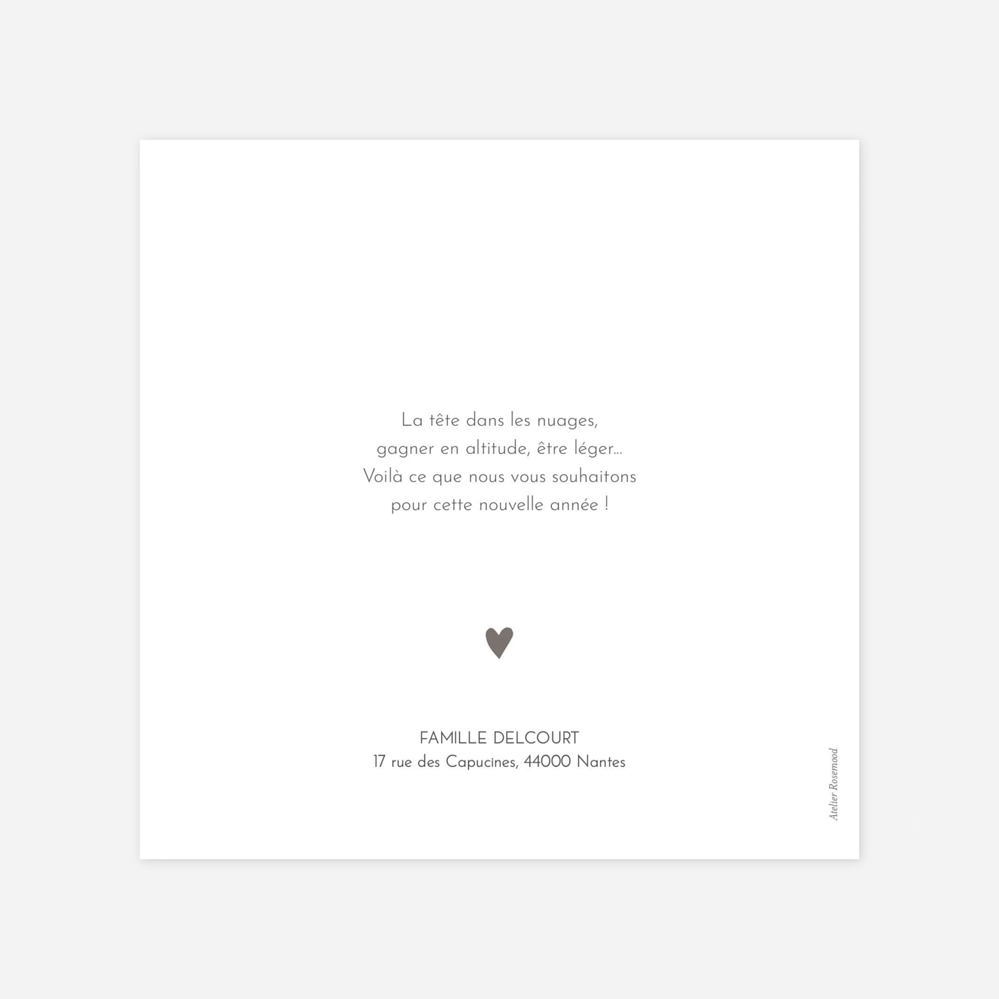 Carte de voeux Coeur Médaillon