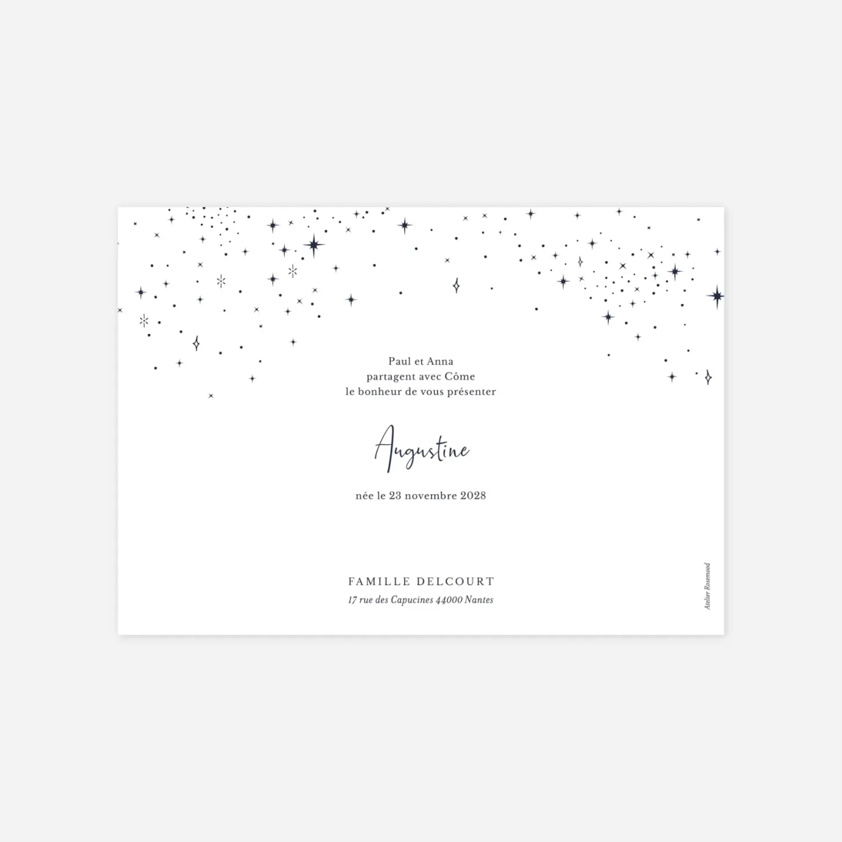 Faire-part naissance Constellation