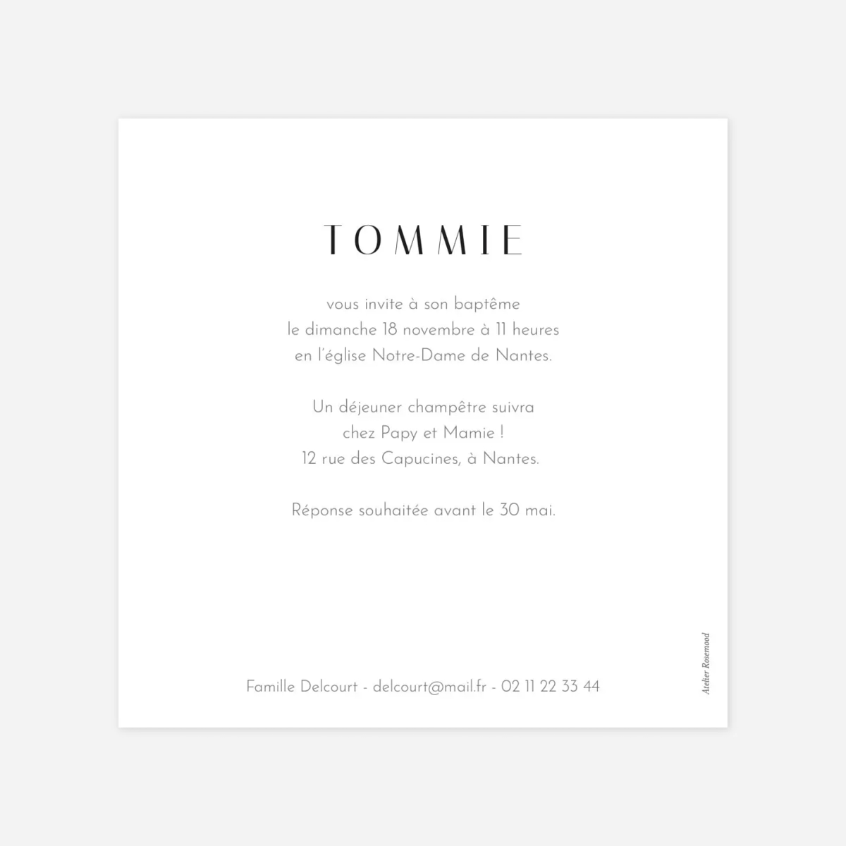 Faire-part baptême Cœur d'or