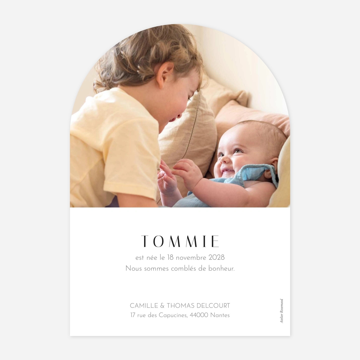 Faire-part naissance Cœur d'or