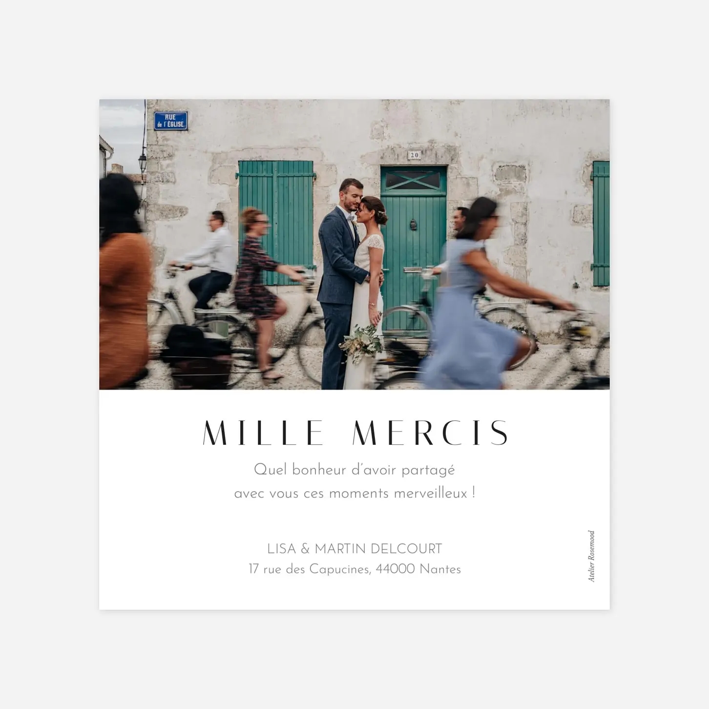 Carte de remerciements Cœur d'or