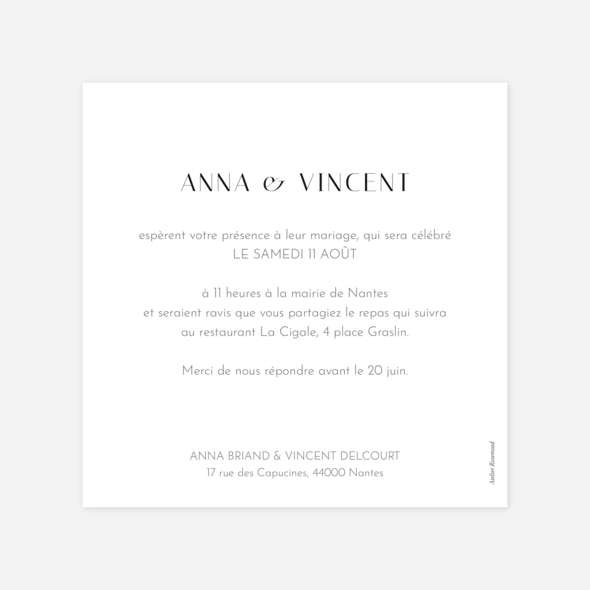 Faire-part mariage Cœur d'or