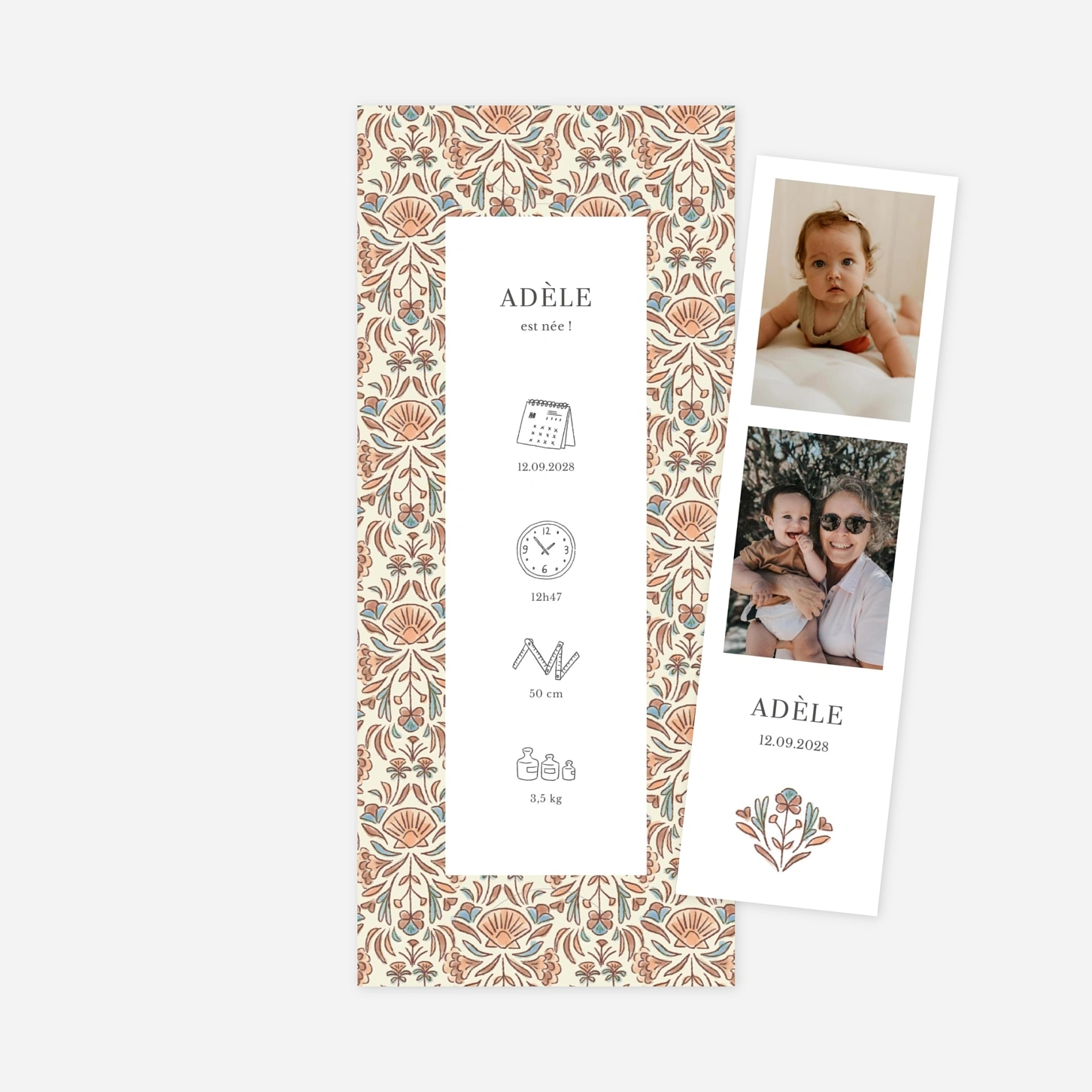 Faire-part naissance Élégant coquillage