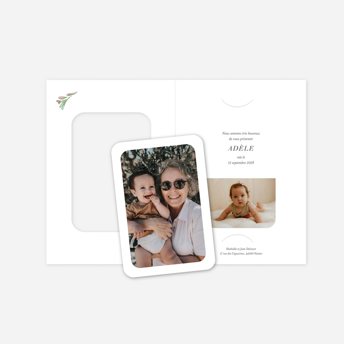 Faire-part naissance Élégant coquillage