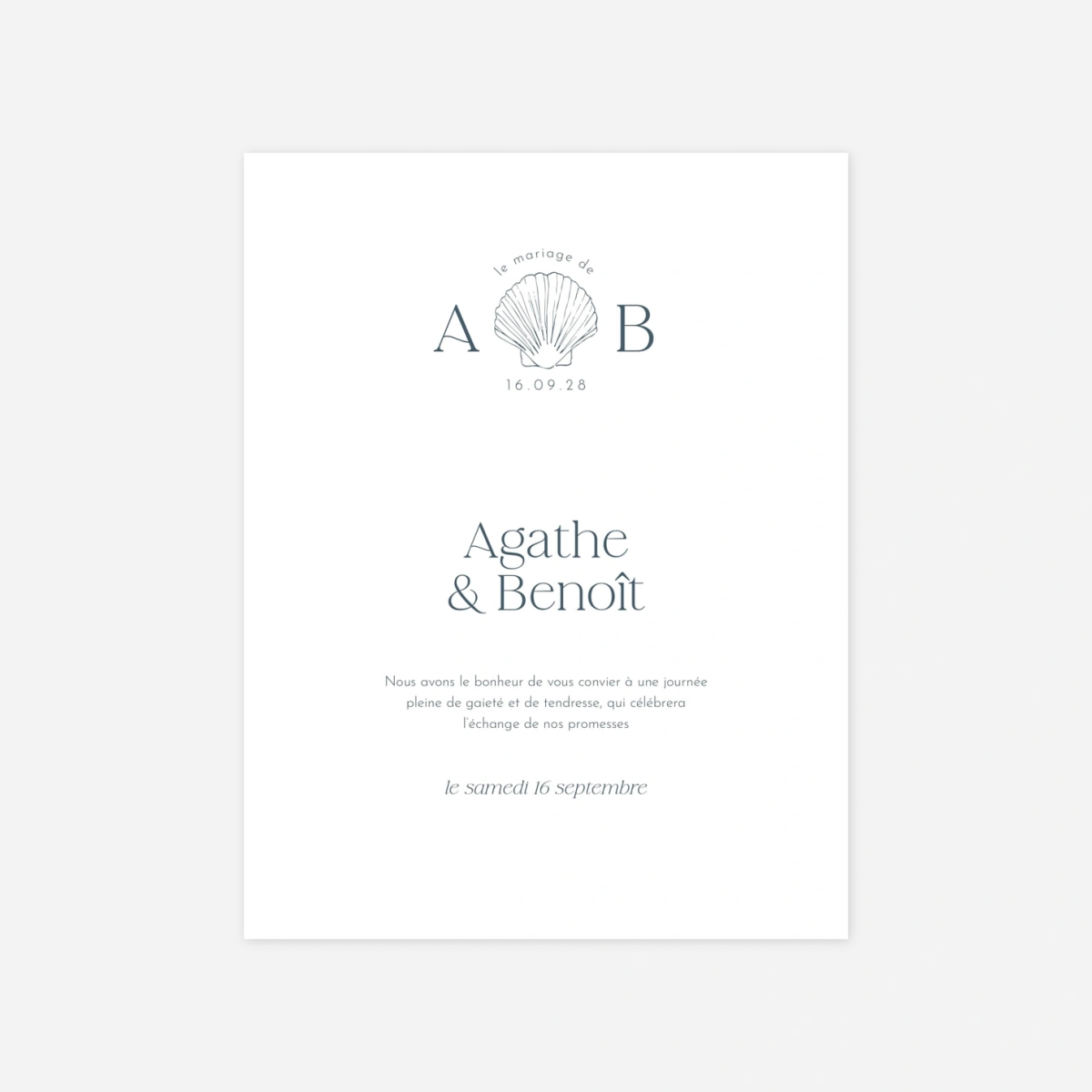 Faire-part mariage Coquillage