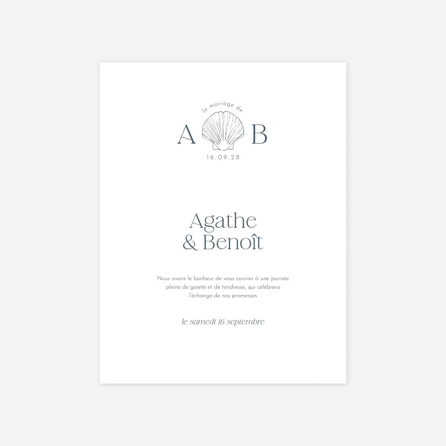 Faire-part mariage Coquillage