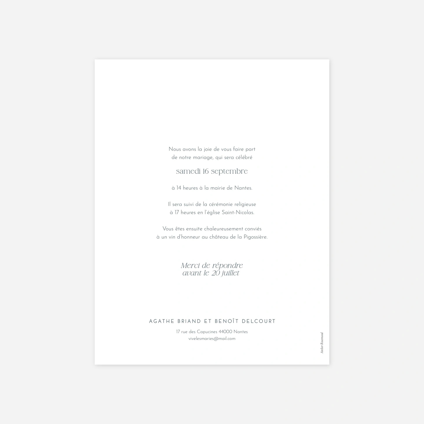 Faire-part mariage Coquillage