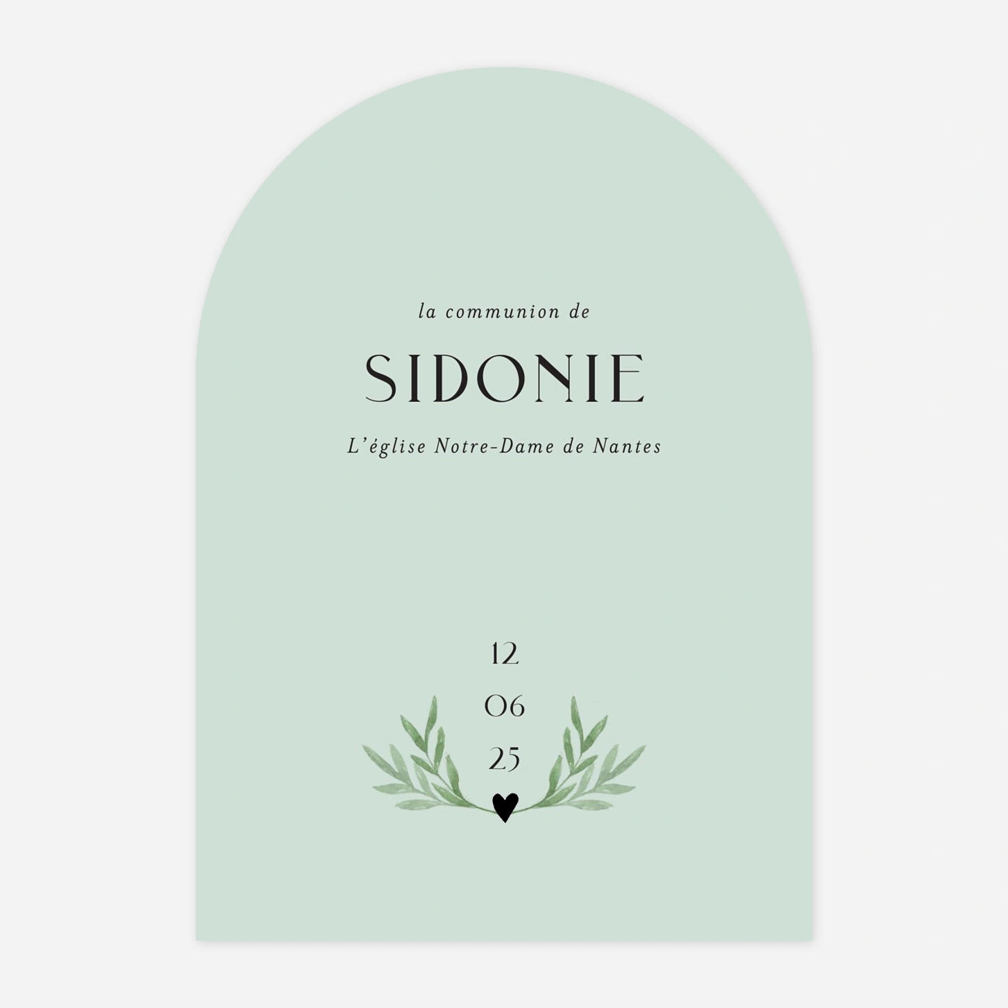 Invitation communion Cœur végétal