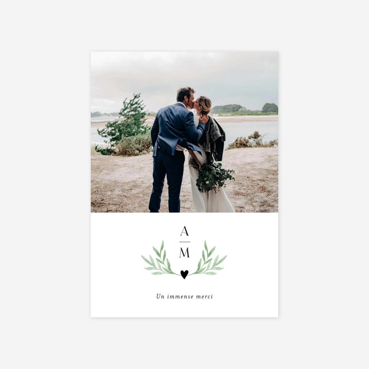 Carte de remerciements Cœur végétal