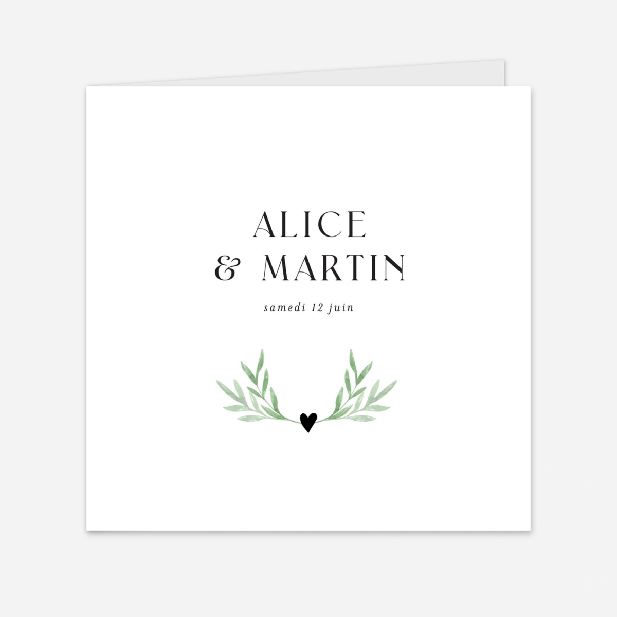 Faire-part mariage Cœur végétal