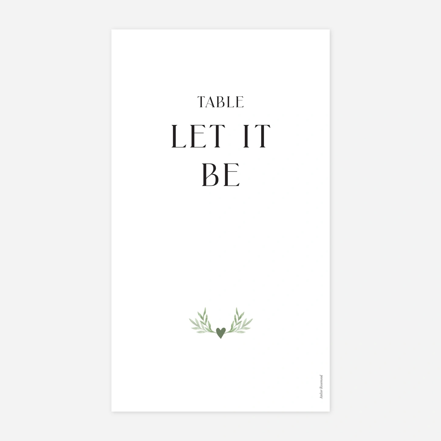 Marque-table mariage Cœur végétal