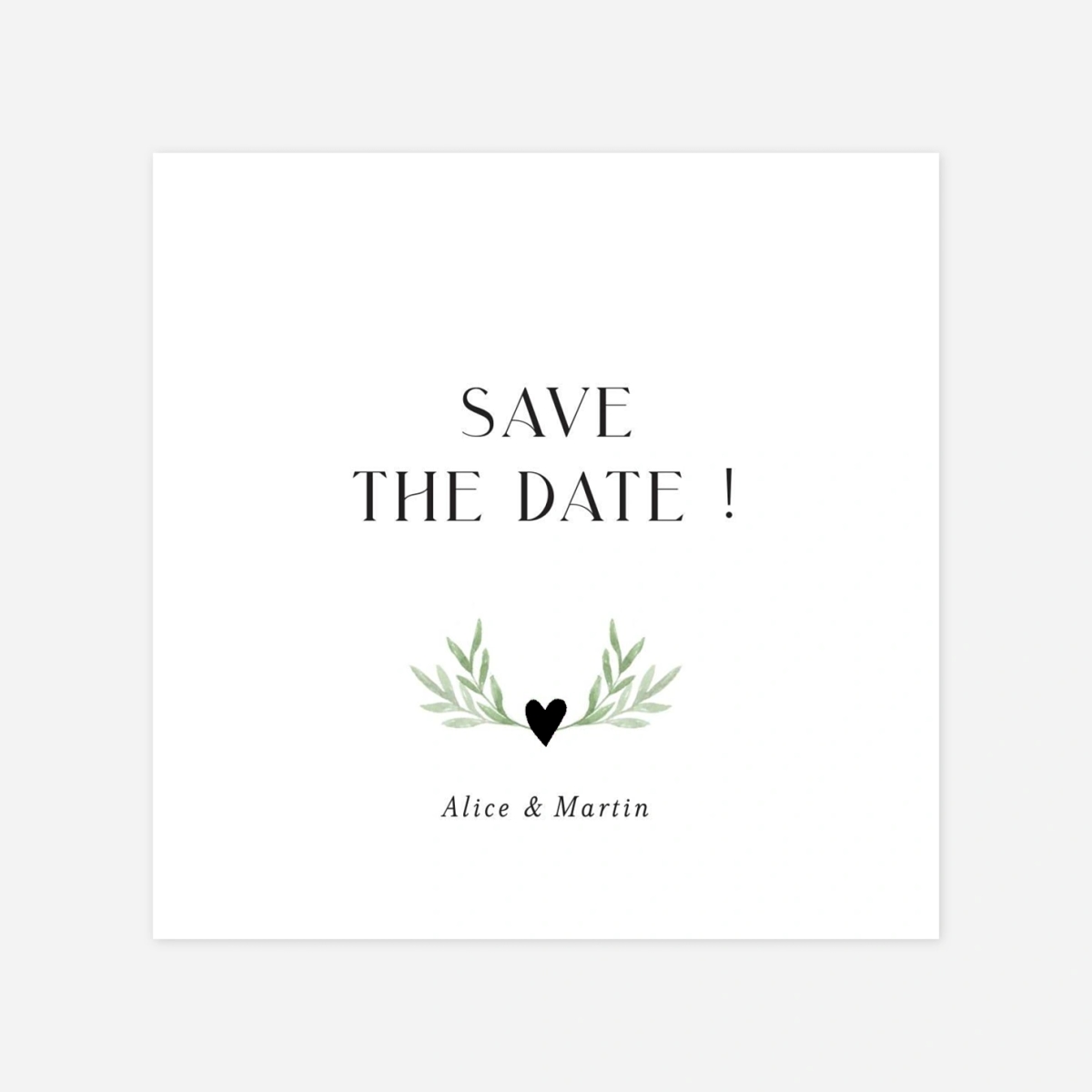 Save the date Cœur végétal