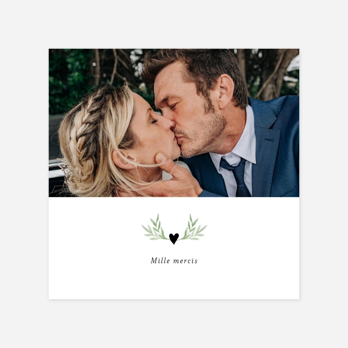 Carte de remerciements Cœur végétal II