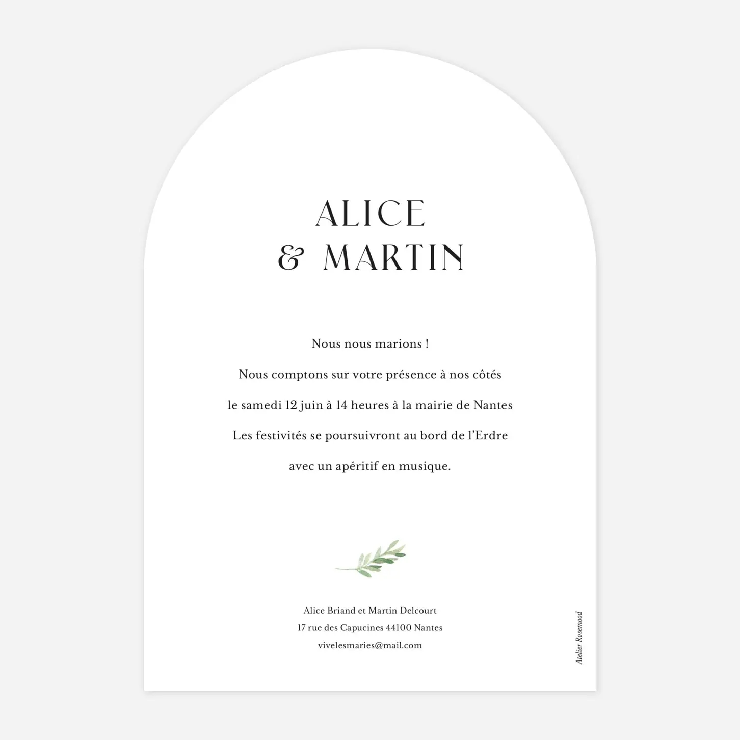 Faire-part mariage Cœur végétal II