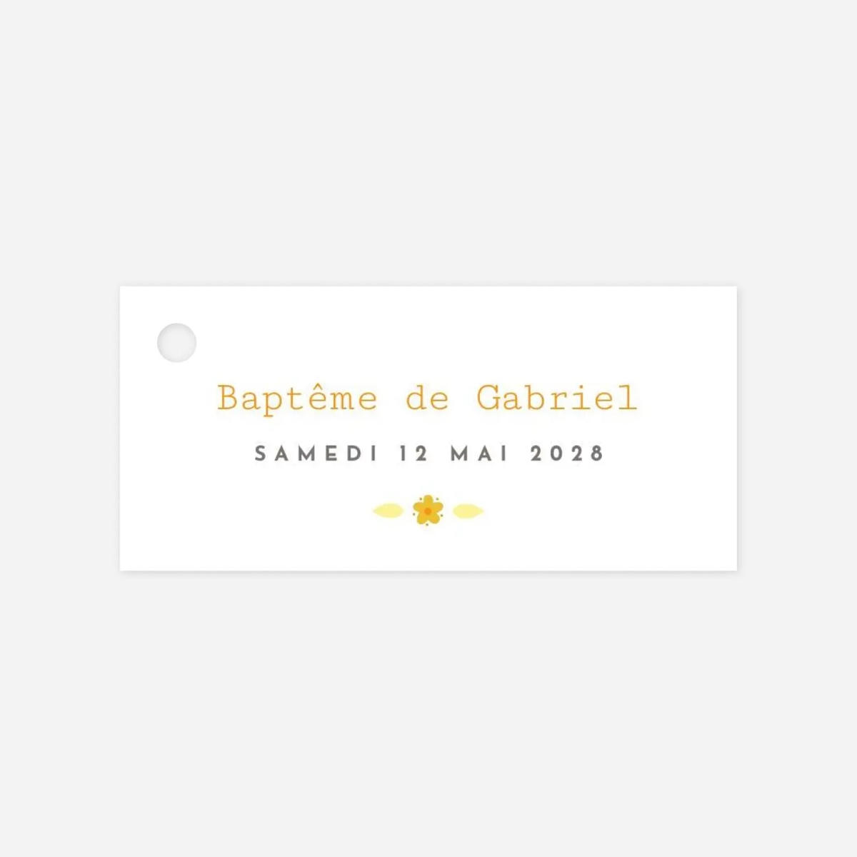 Etiquette perforée baptême Croix folk