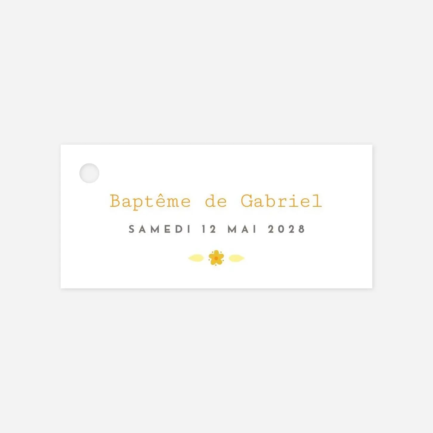 Etiquette perforée baptême Croix folk