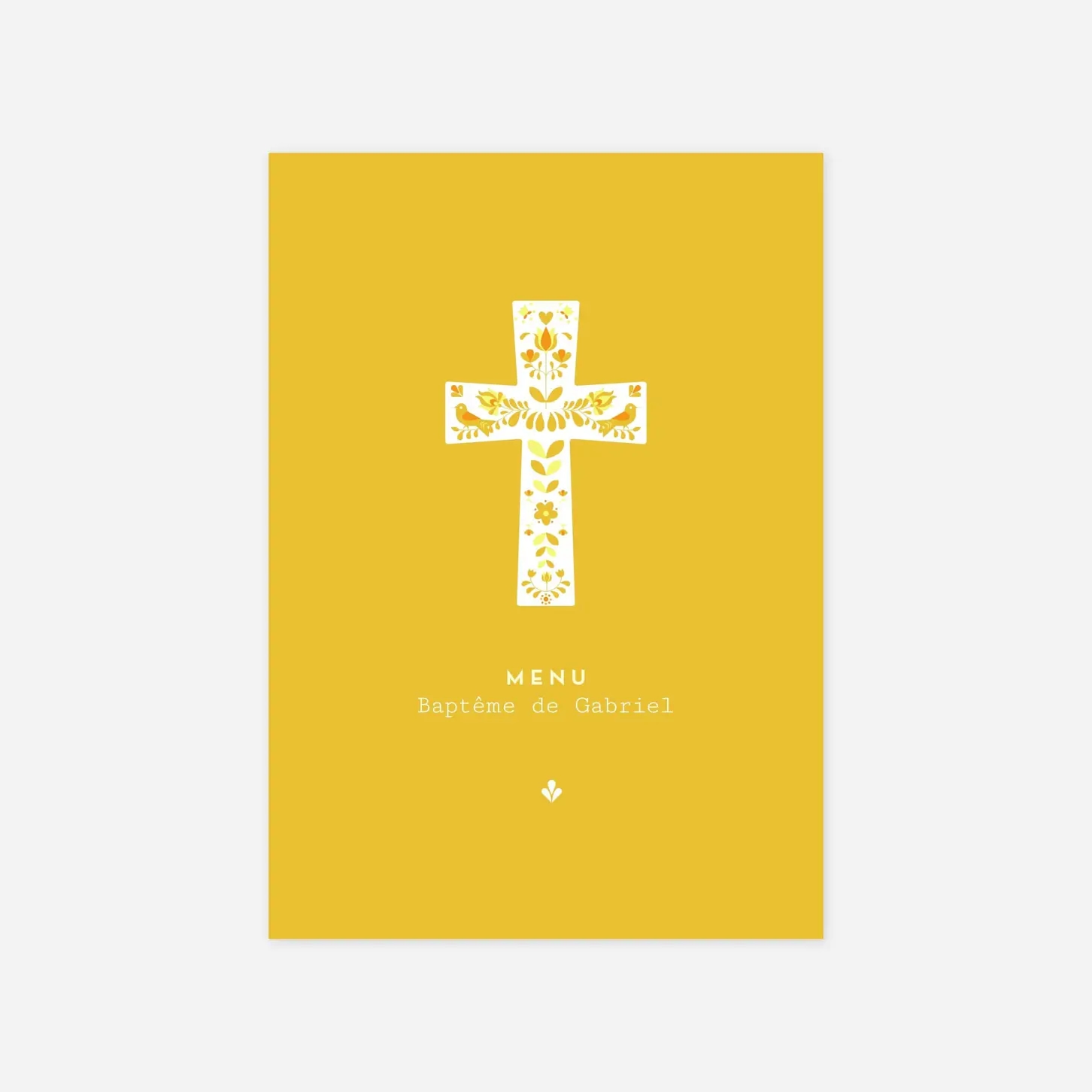 Menu baptême Croix folk