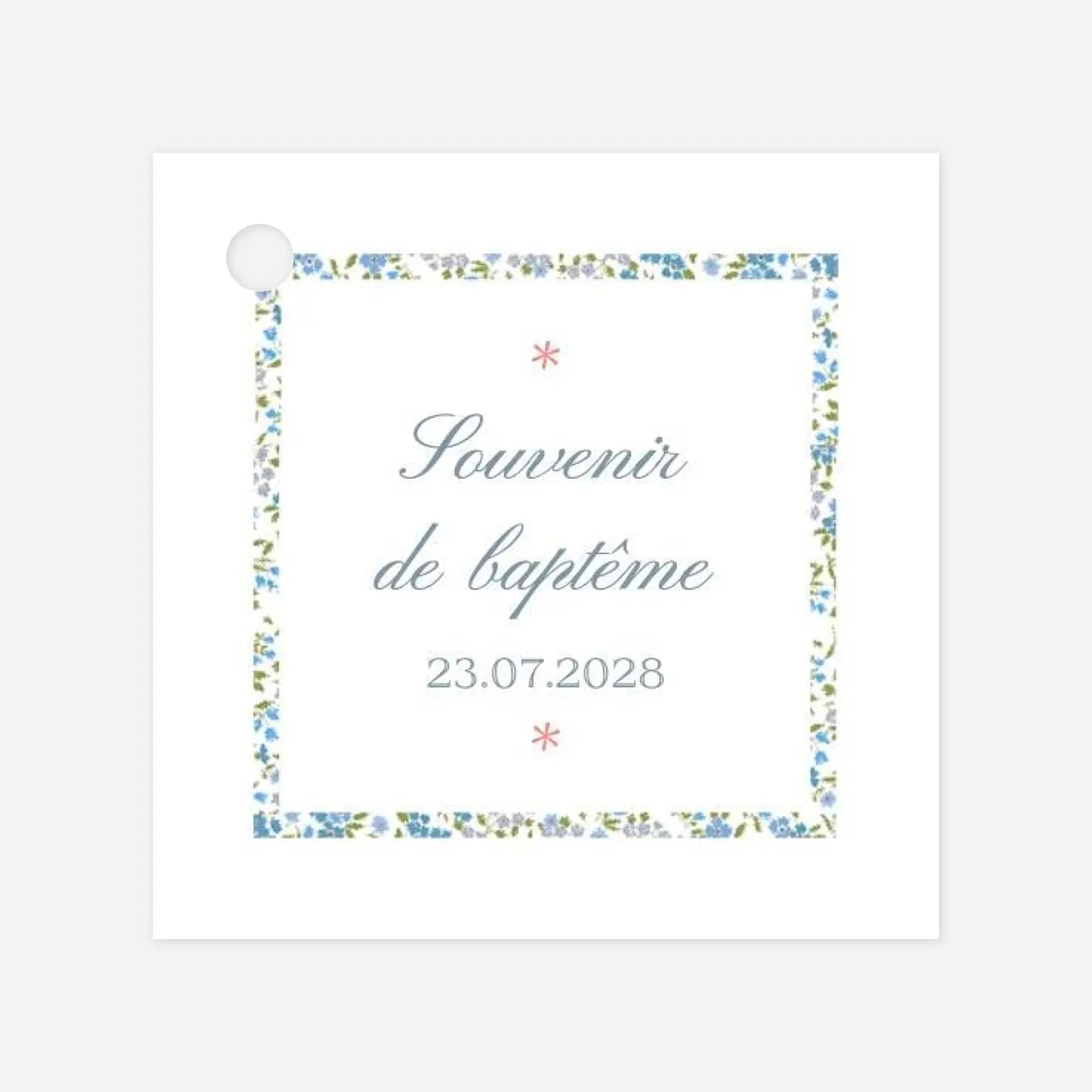 Etiquette perforée baptême Croix Liberty