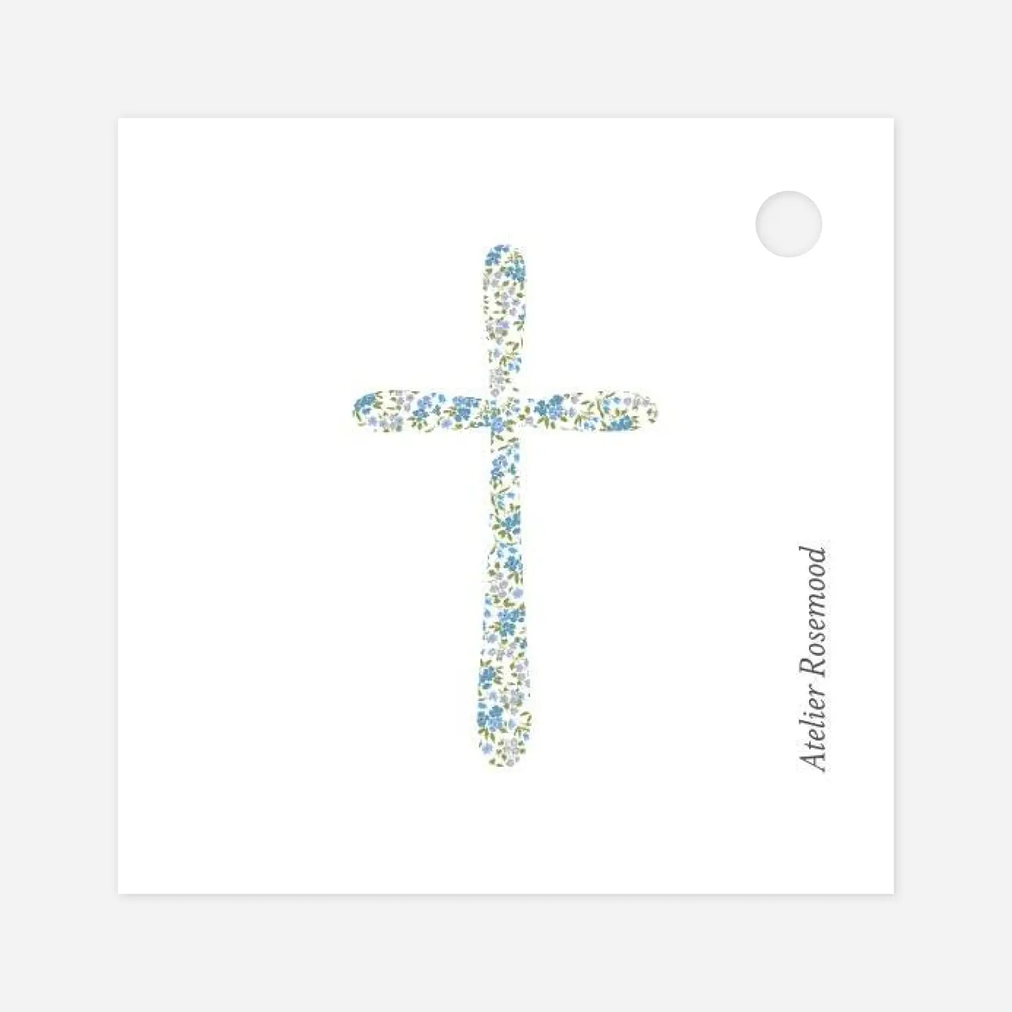 Etiquette perforée baptême Croix Liberty