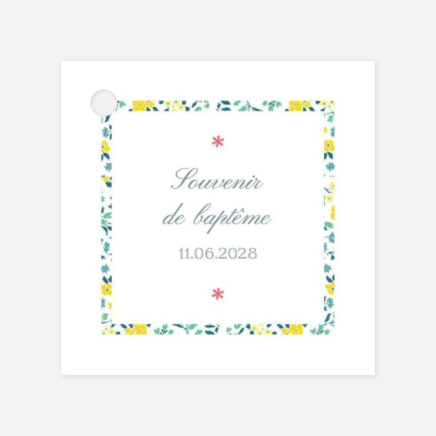 Étiquette baptême Croix Liberty