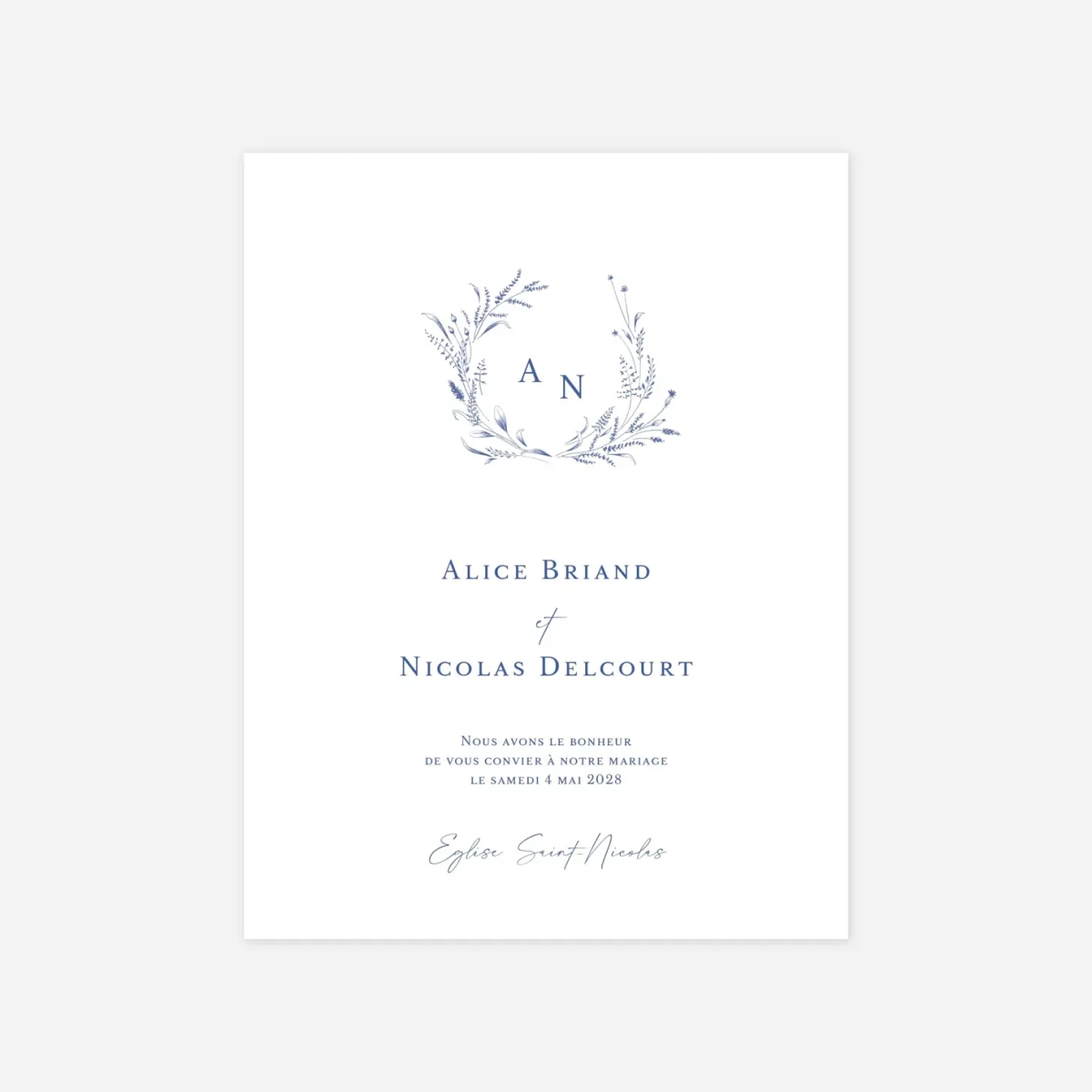 Faire-part mariage Couronne traditionnelle