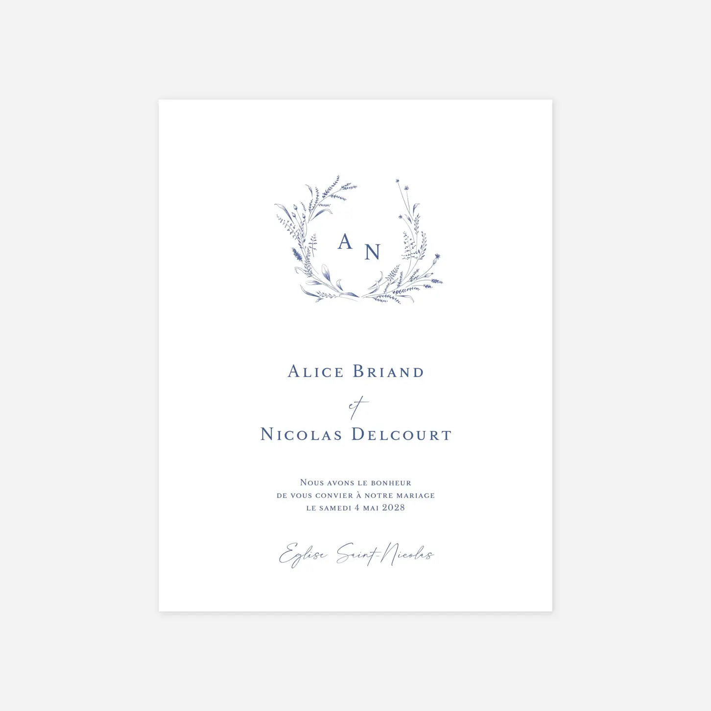 Faire-part mariage Couronne traditionnelle