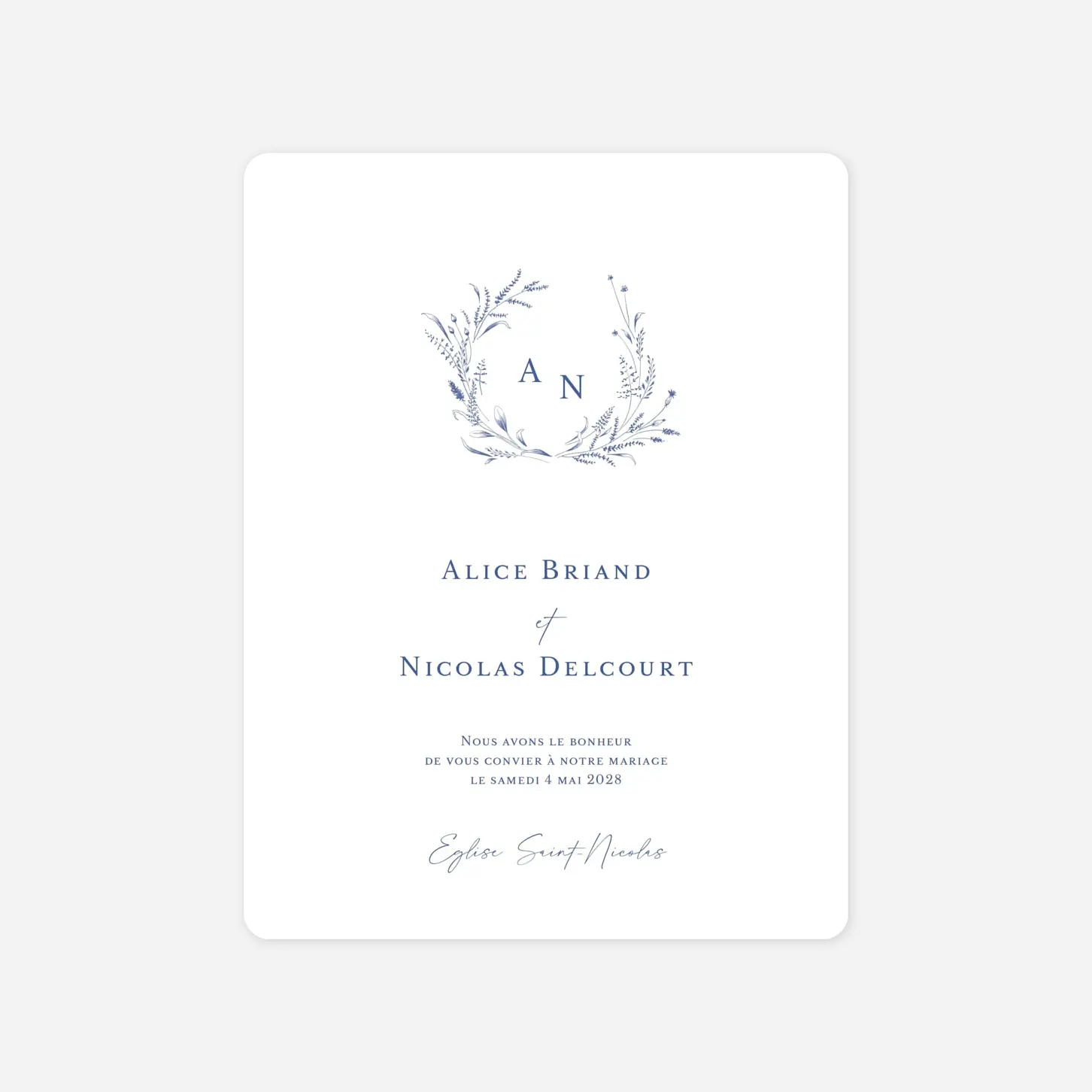 Faire-part mariage Couronne traditionnelle