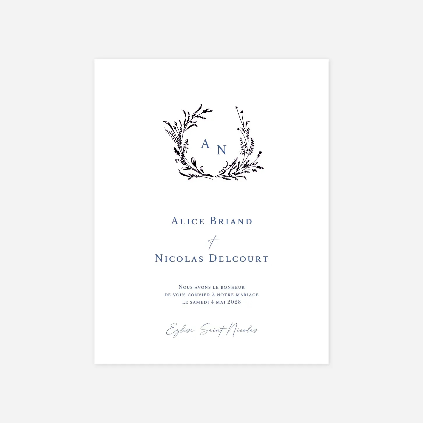 Faire-part mariage Couronne traditionnelle
