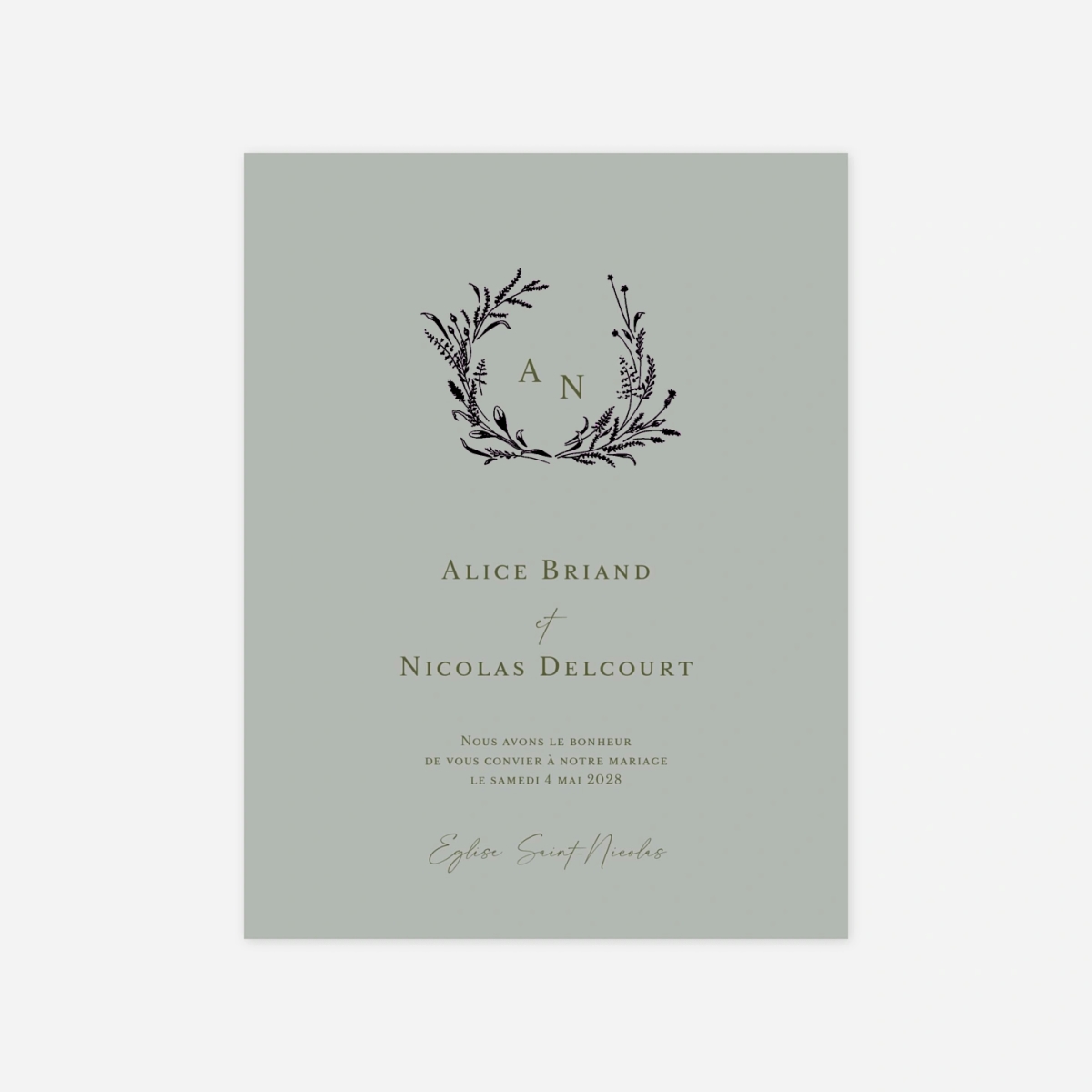 Faire-part mariage Couronne traditionnelle