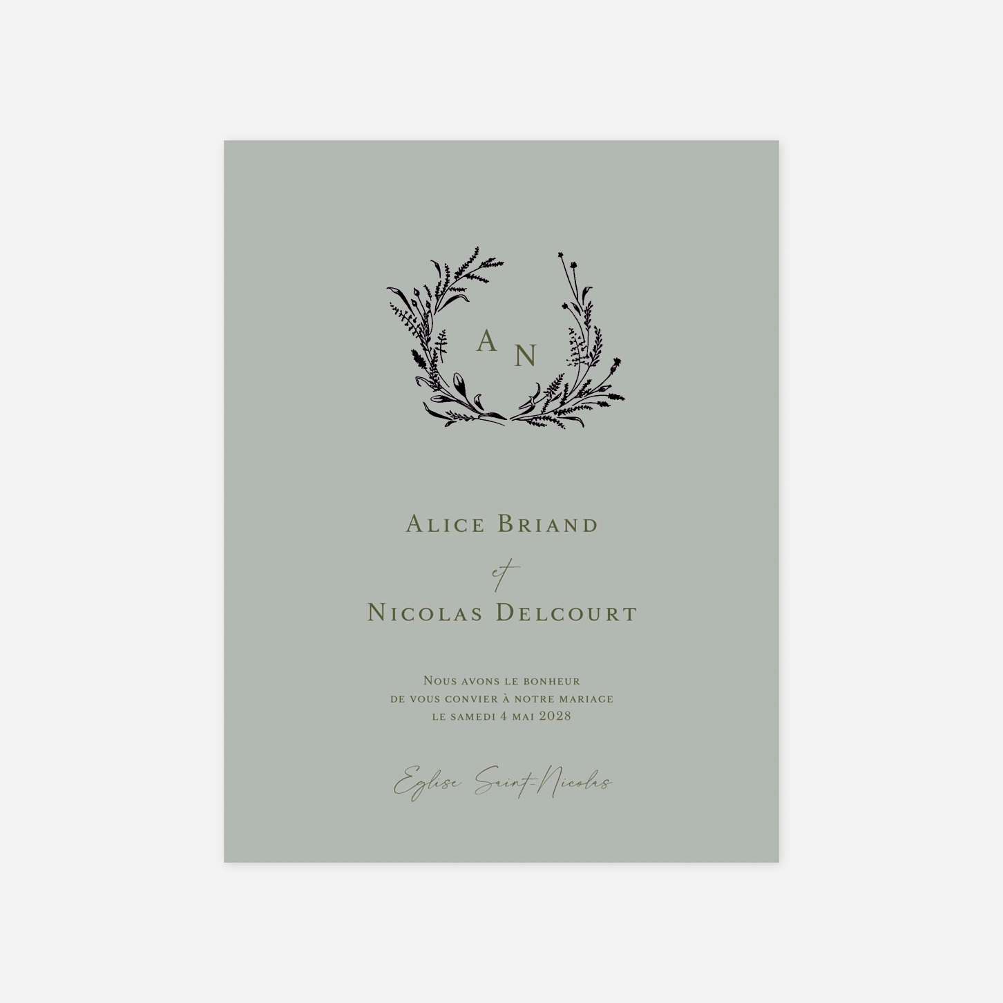 Faire-part mariage Couronne traditionnelle