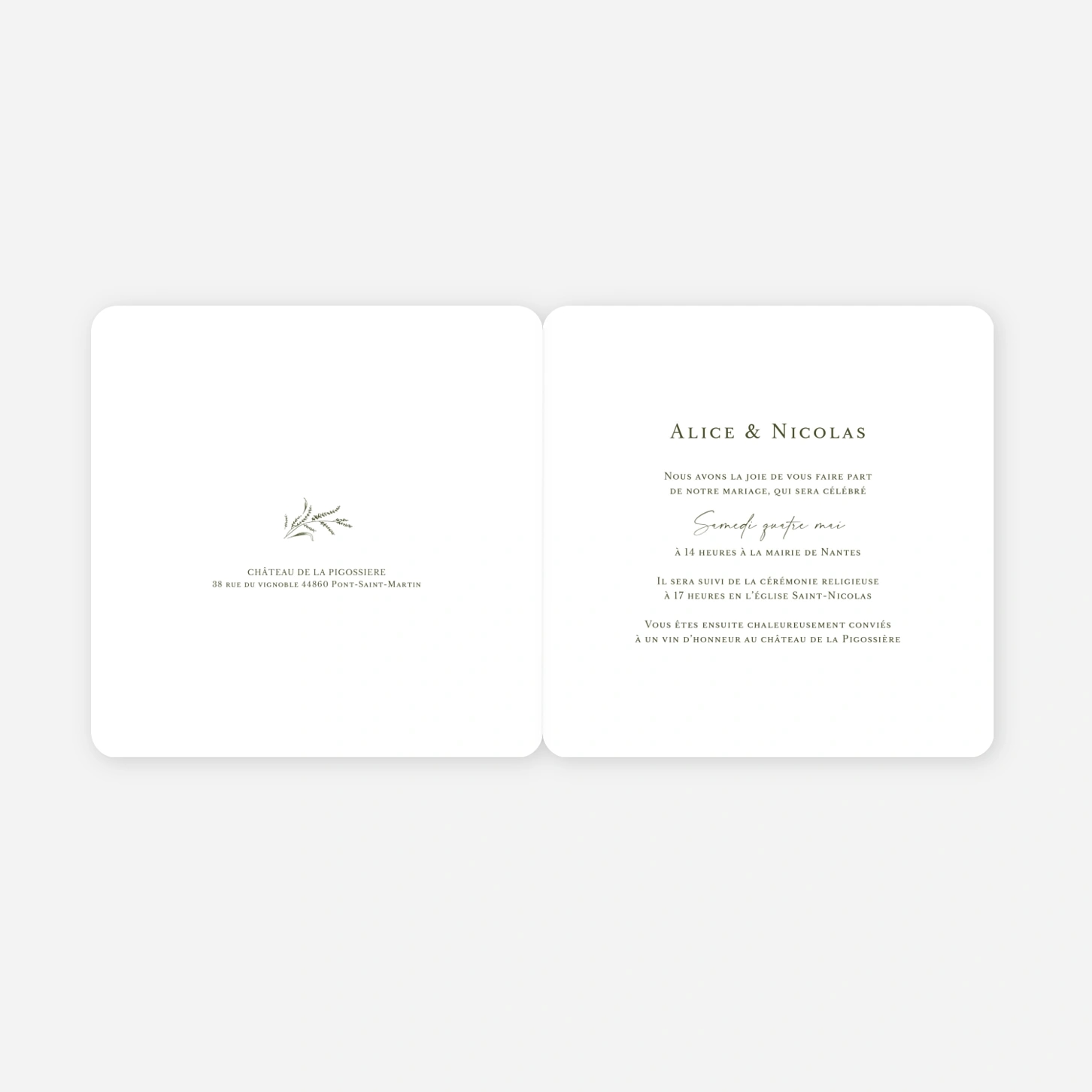 Faire-part mariage Couronne traditionnelle