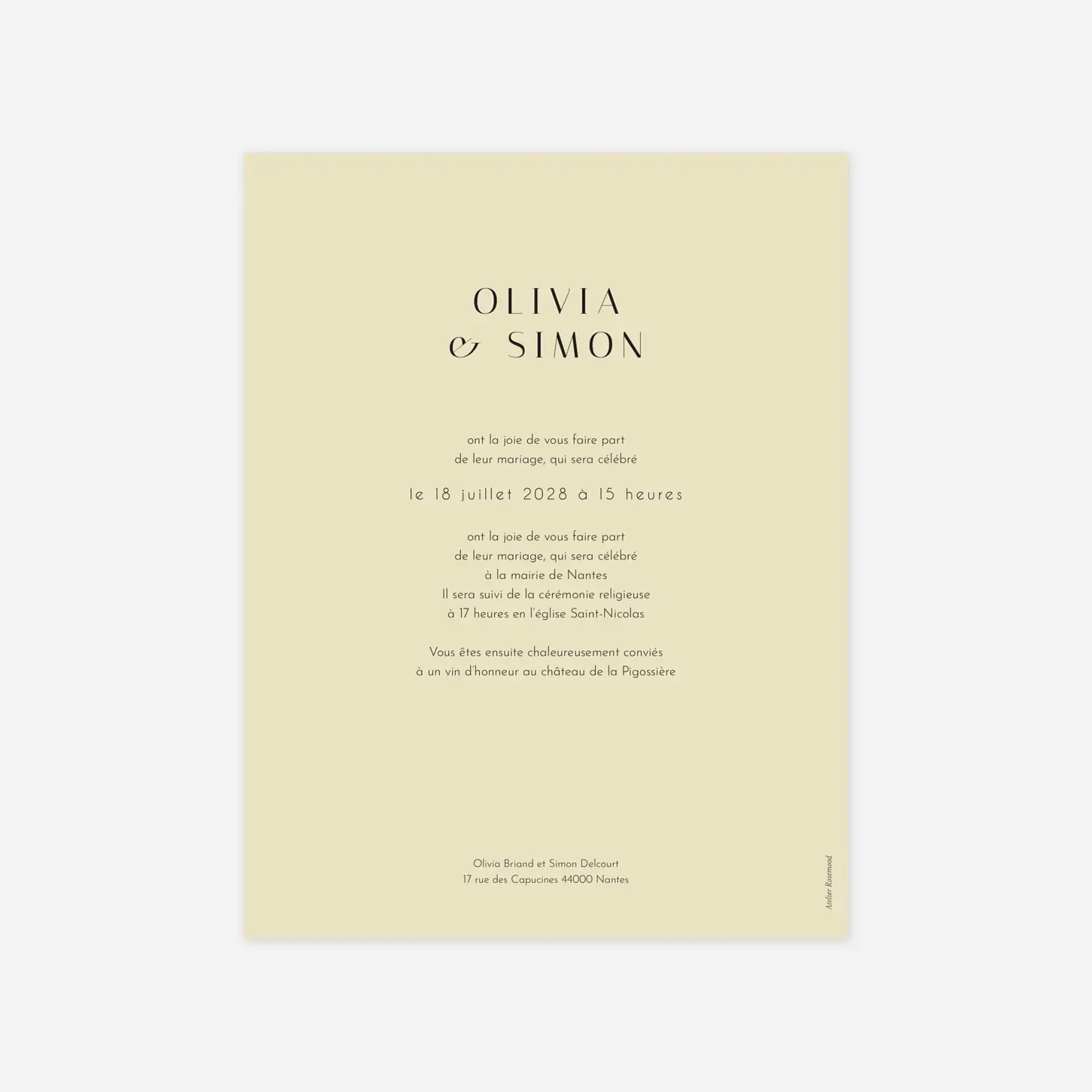 Faire-part mariage Composition végétale