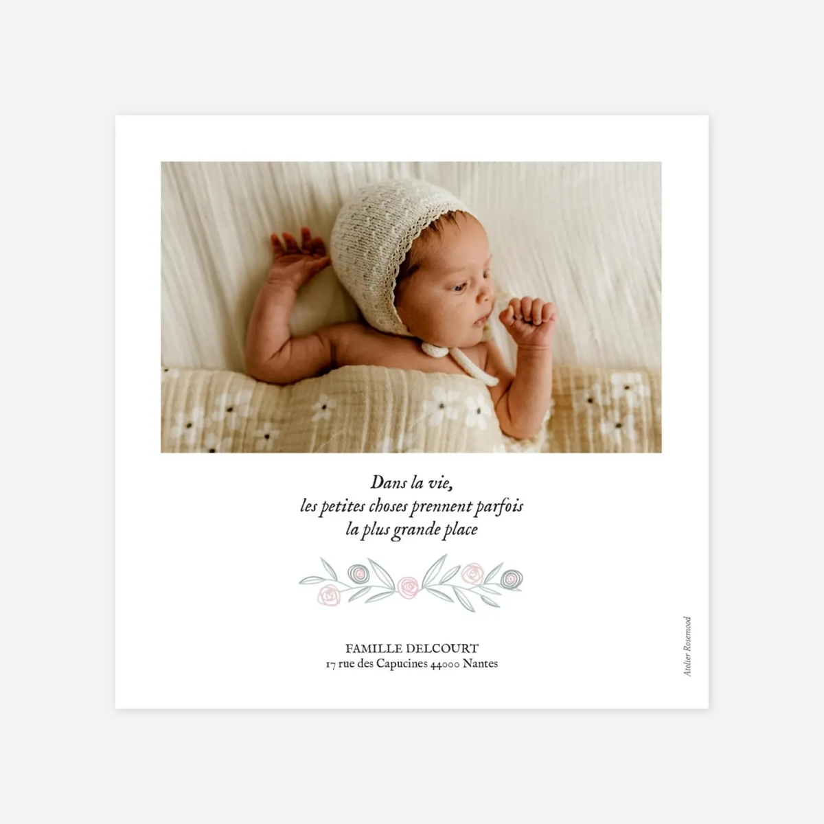 Faire-part naissance Douceur champêtre photo