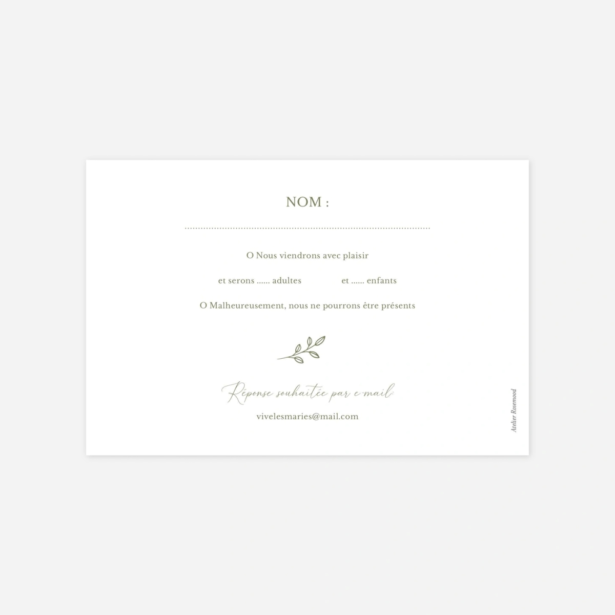 Carton réponse Douce Union