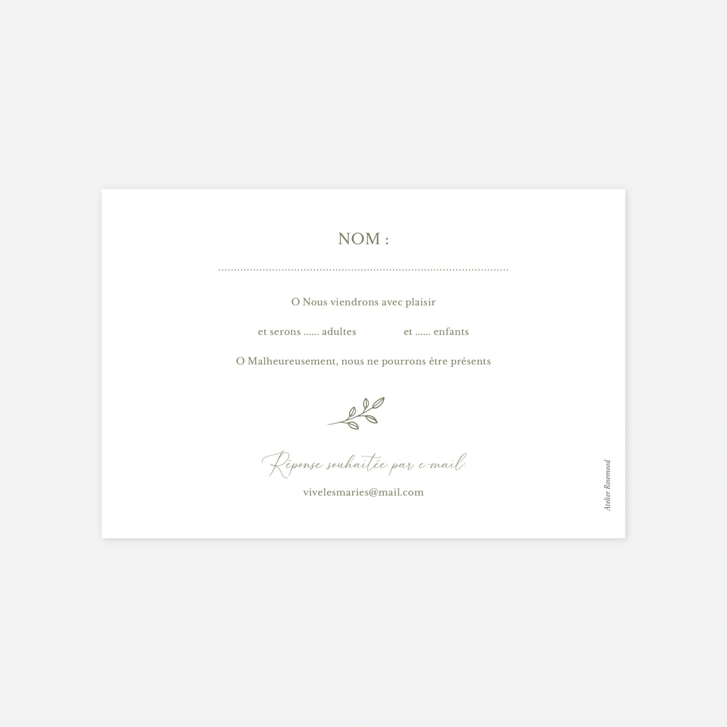 Carton réponse Douce Union