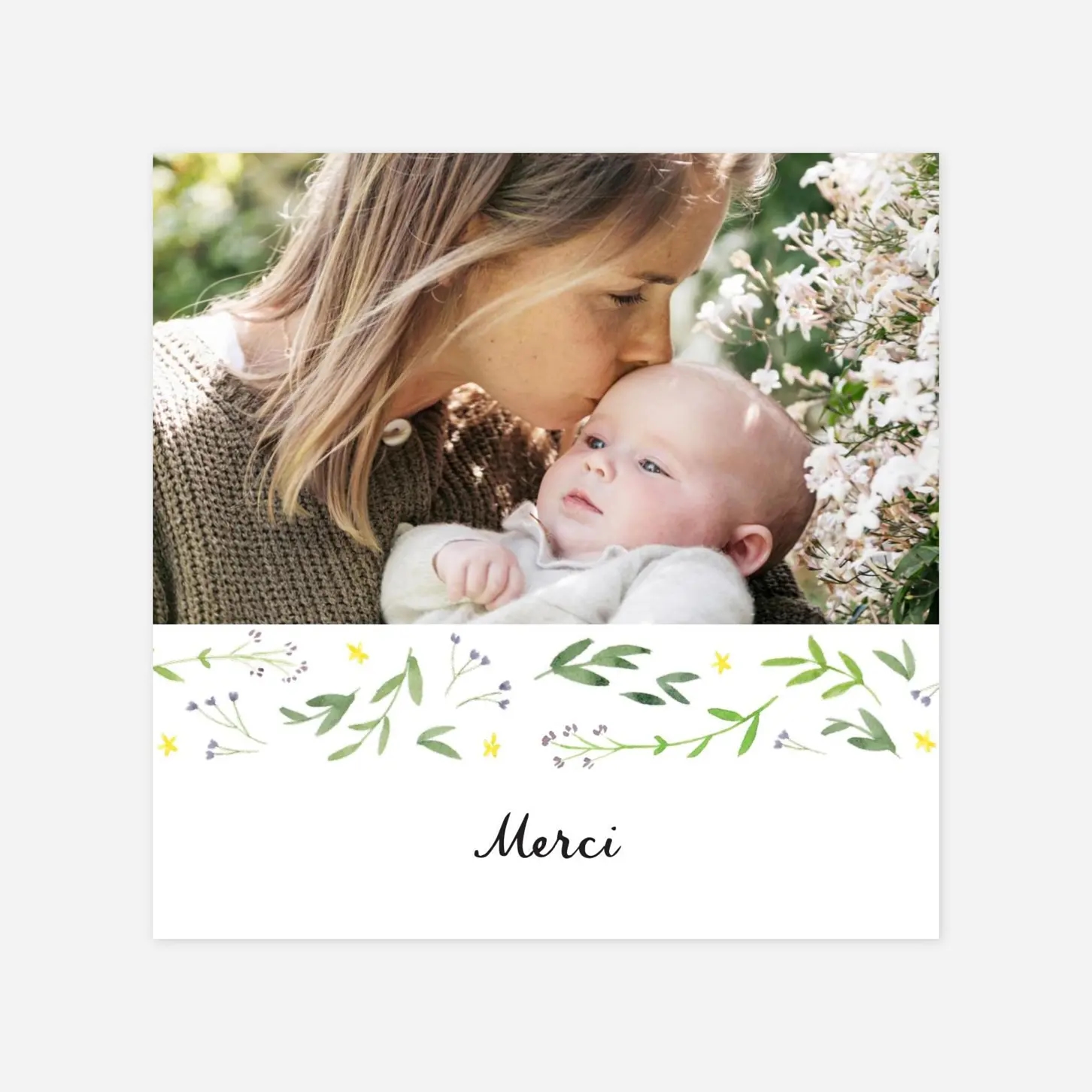 Carte remerciement naissance Danse de printemps