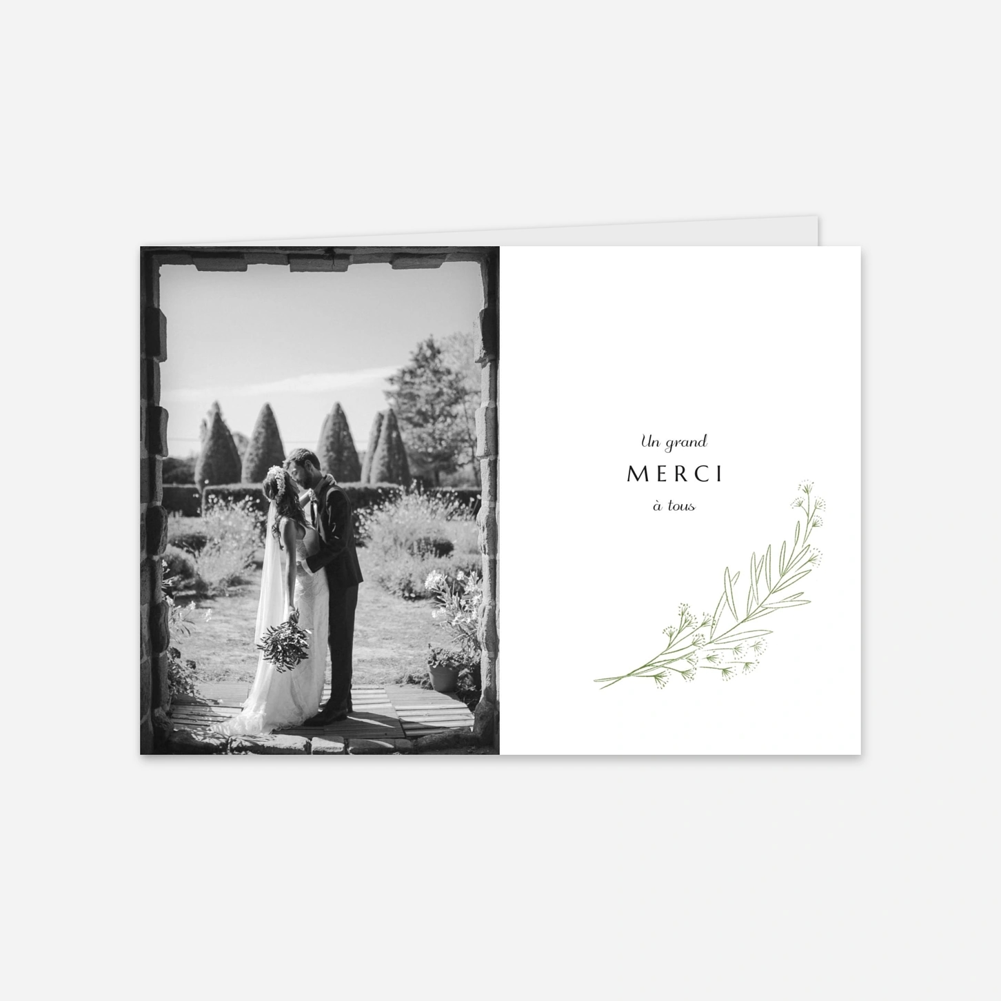 Carte de remerciements Délicats feuillages