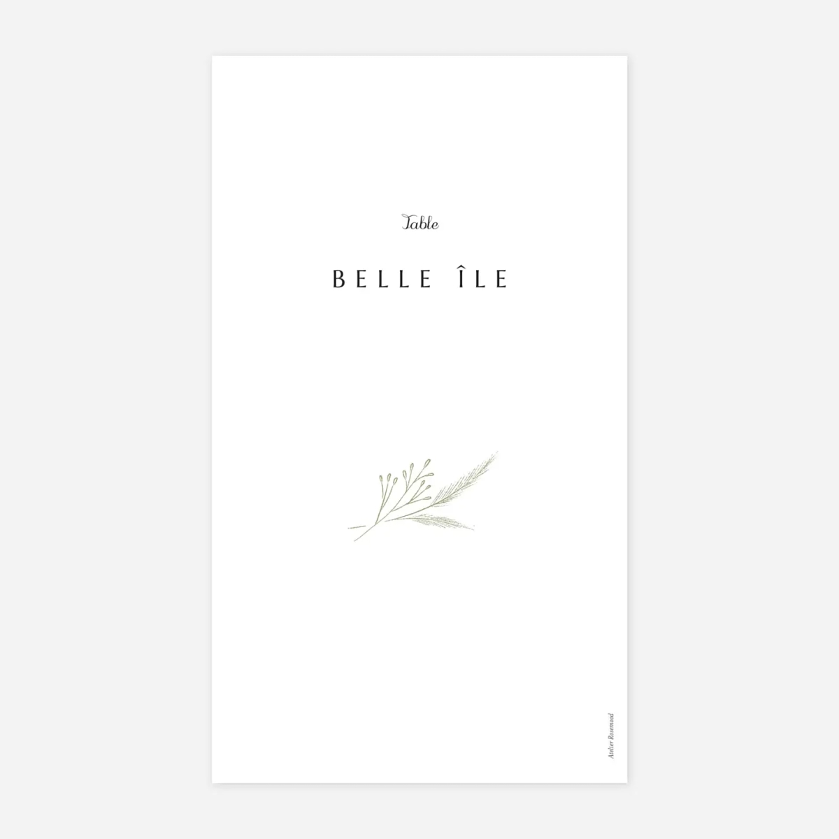 Marque-table mariage Délicats feuillages