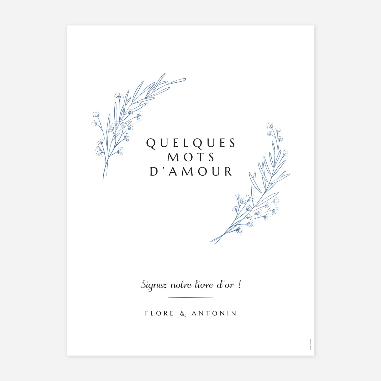 Panneau mariage Délicats feuillages