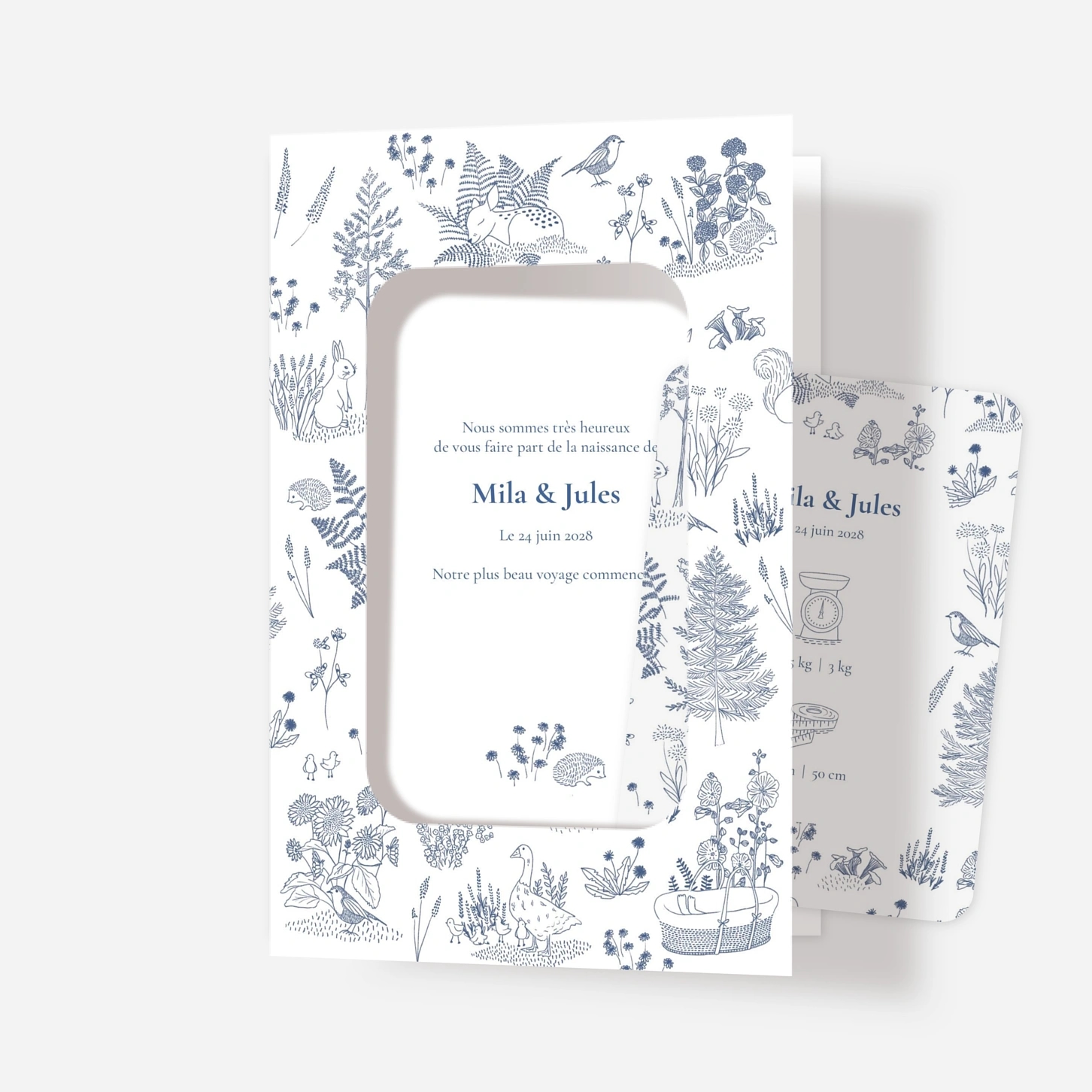 Faire-part naissance Deux petites biches