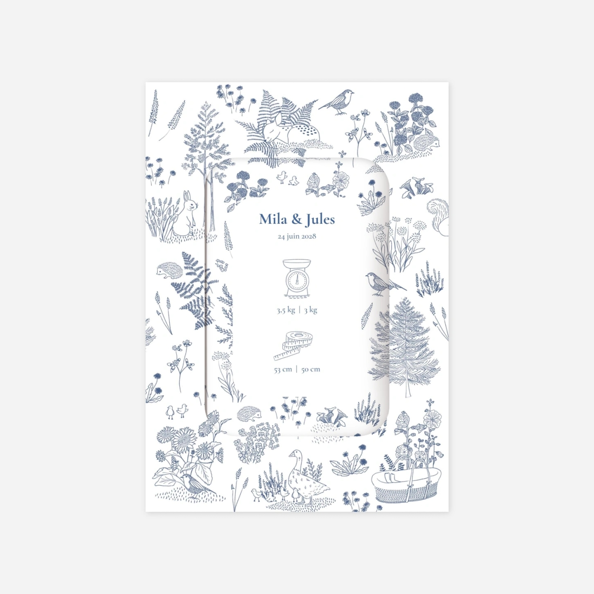 Faire-part naissance Deux petites biches