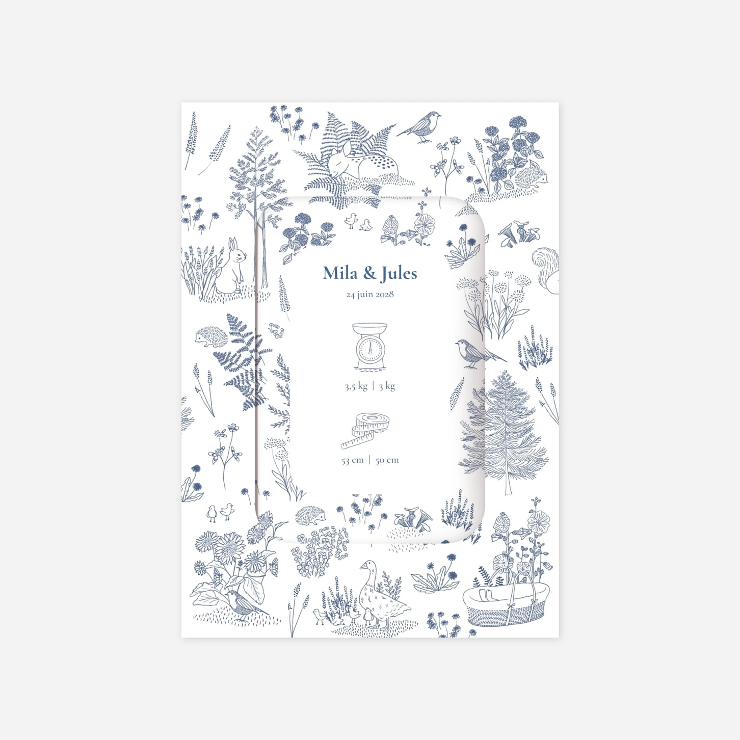 Faire-part naissance Deux petites biches