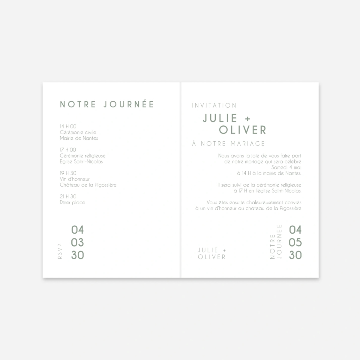 Faire-part mariage Union simple